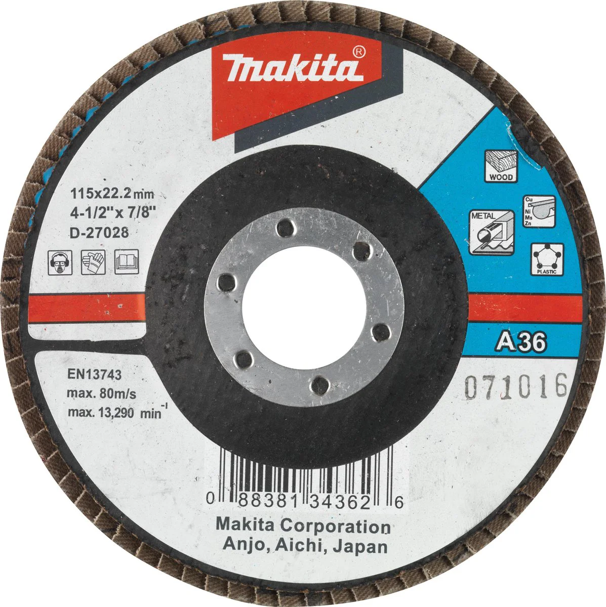 Makita D-27062 Lamellenschijf Aluminium 115mm K120