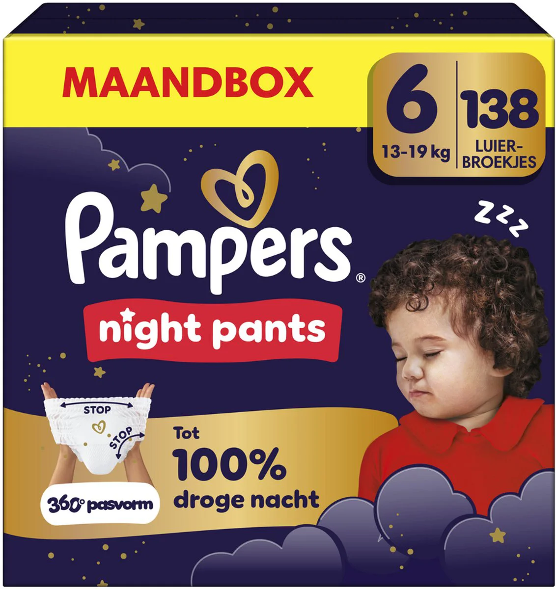 Pampers Baby Dry Night Pants Luierbroekjes Maat 6 (13kg+) 138 stuks