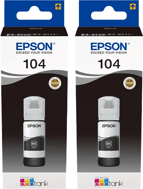 Epson 104 Inktflesjes Zwart Duo Pack