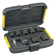 DeWALT DT7507 Krachtdoppenset 1/2" Vierkant | kort | 9-delig