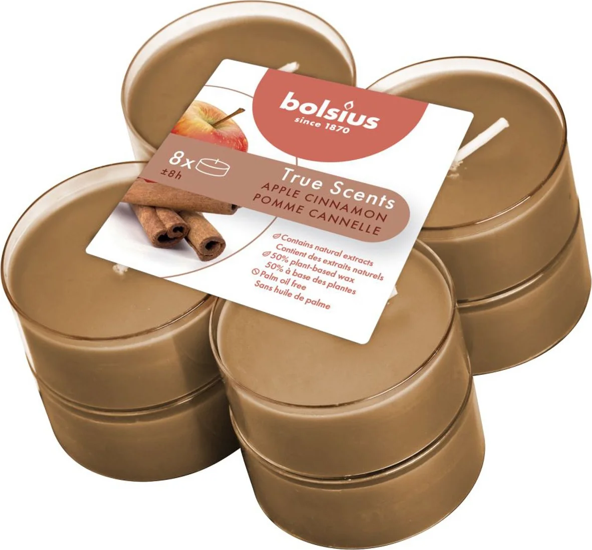 Bolsius Maxi Geur Theelichten Appel & Kaneel 8 Stuks