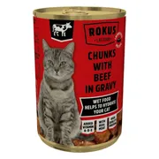 Rokus Kattenvoer Blik Stukjes Rund in Jus 415 gr