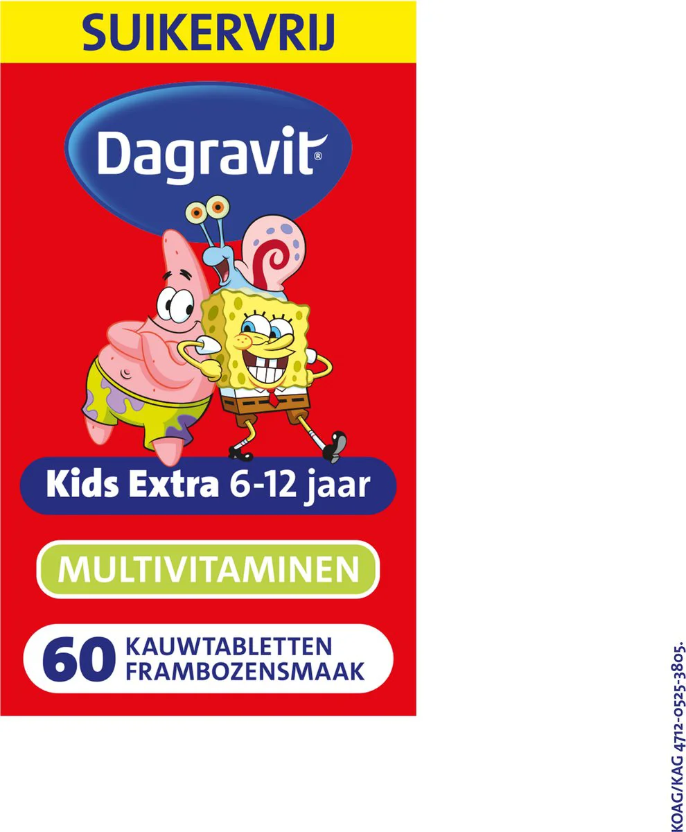 Dagravit Multivitamine Kids Extra 6-12 Jaar Spongebob 60 kauwtabletten