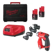 Milwaukee M12 FUEL™ FDDXKIT-202X Accu instalatieboor-/schroefmachine + 4x hulpstukken 12V 2.0Ah in HD-Box - 4933464979