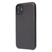 DECODED Leren Back Cover - iPhone 11 - Hoogwaardig Europees Leer - Hoesje met Metalen Knoppen - Zwart