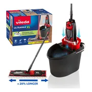Vileda UltraMax Power 2in1 XL - Compleet systeem Zwart Rood Wit 1 set