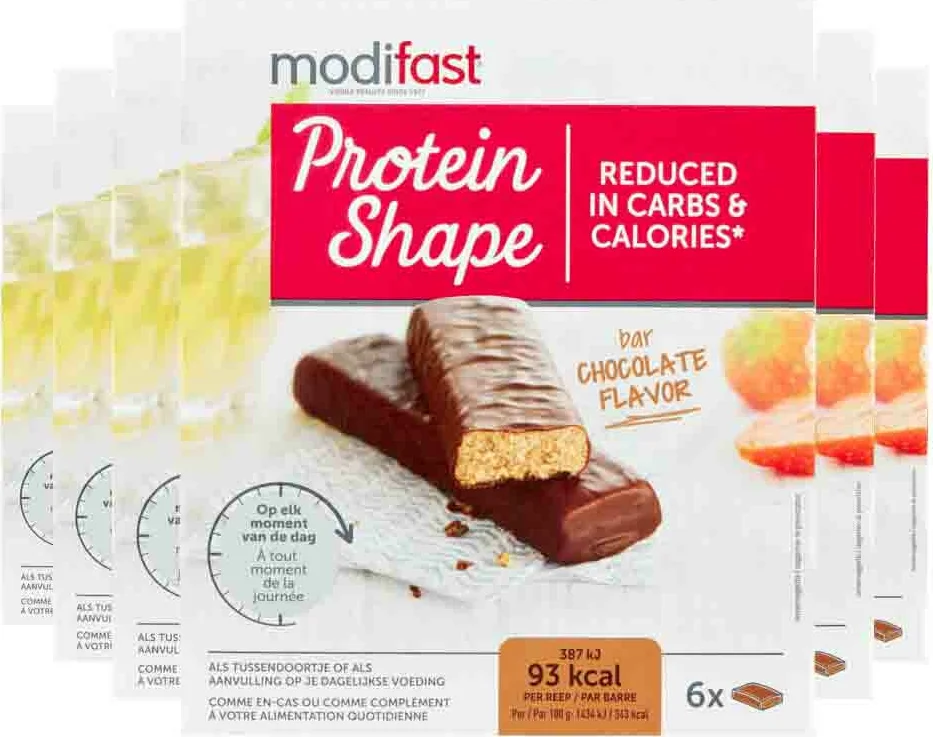 6x Modifast Protein Shape Reep Chocolade 6 x 27 gr