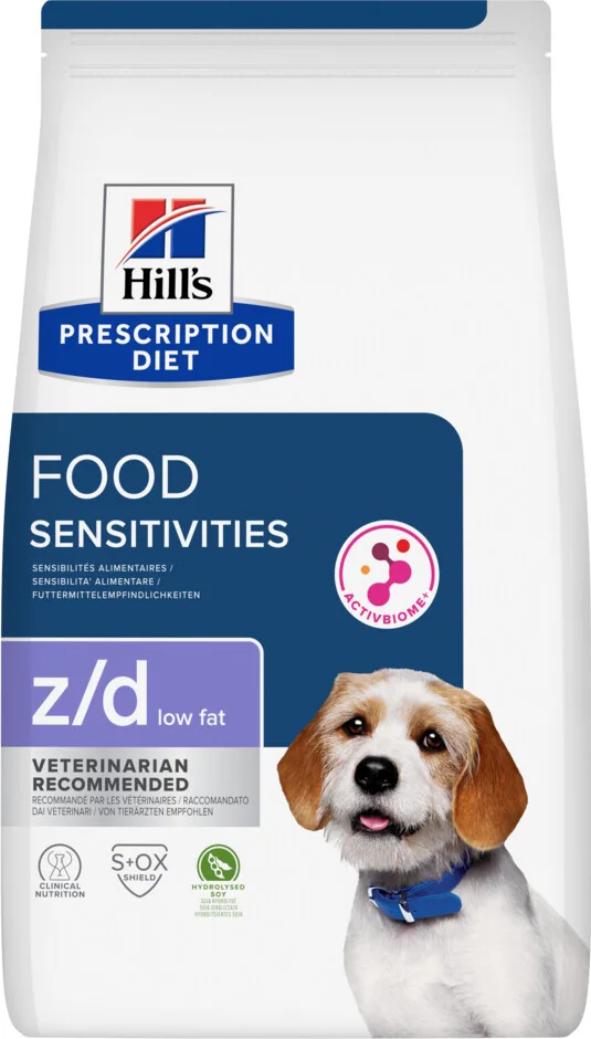Hill's Prescription Diet z/d Low Fat Hydrolysed Soy Recipe Food Sensitivities Hondenvoer Droog 10 kg