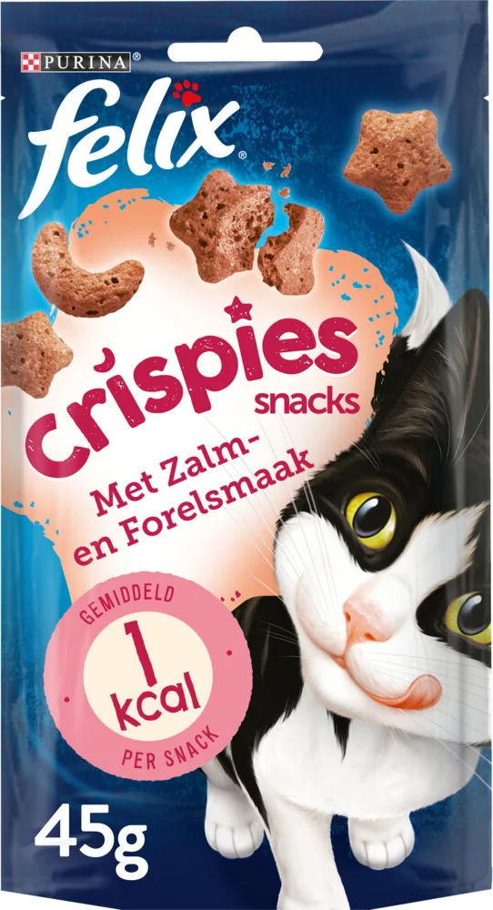 8x Felix Kattensnack Crispies Zalm - Forel 48 gr