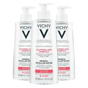 3x Vichy Purete Thermale Micellair Mineraalwater Gevoelige Huid 400 ml