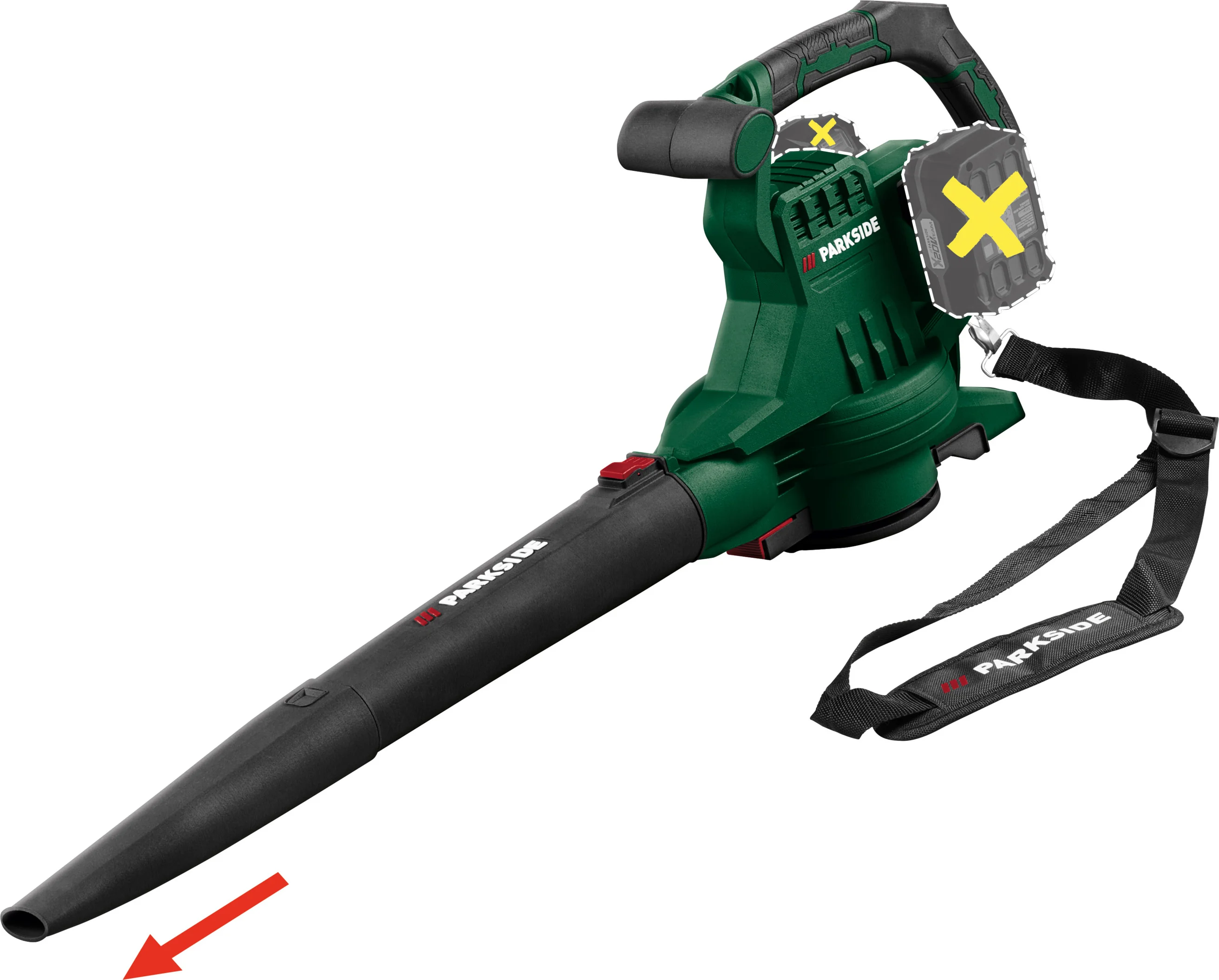 PARKSIDE Accu-bladblazer en -bladzuiger 40 V zonder accu's en lader, met versnipperfunctie