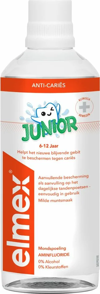 3x Elmex Mondspoeling Junior (5-12 Jaar) 400 ml