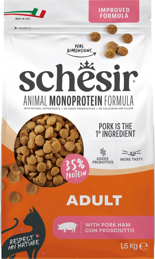6x Schesir Schesir Monoprotein Kattenvoer Droog Ham 1,5 kg