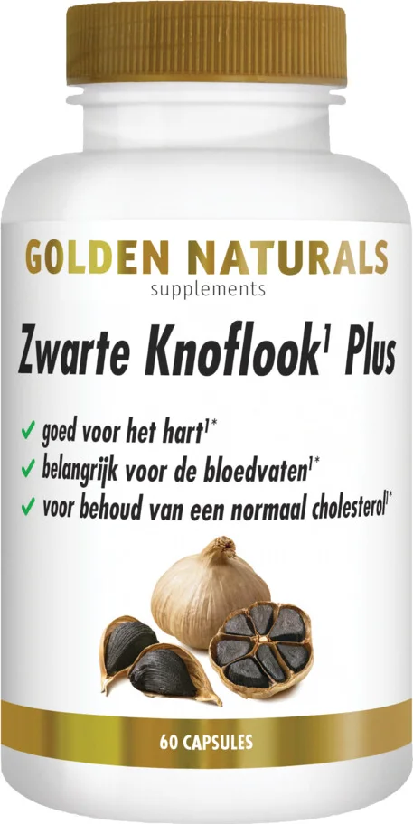 2x Golden Naturals Zwarte Knoflook Plus 60 vegacapsules