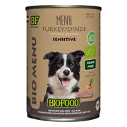 12x BF Petfood Biofood Organic Kalkoen Menu 400 gr