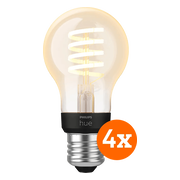 Philips Hue Filamentlamp White Ambiance Standaard E27 4-pack