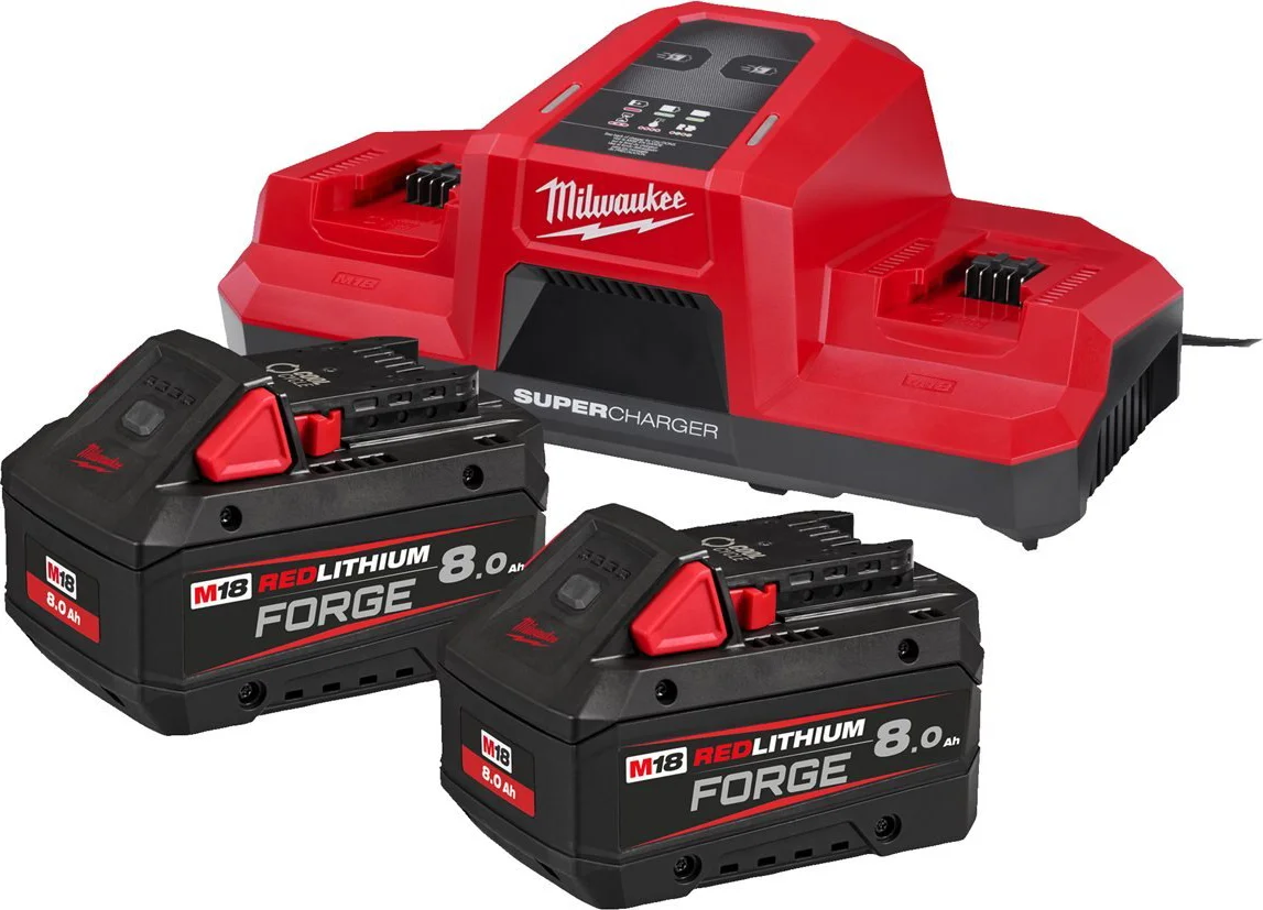 Milwaukee M18 FORGENRG-802DBSC Accu starterset 18V FORGE™ 2x 8.0 Ah - 4933498616