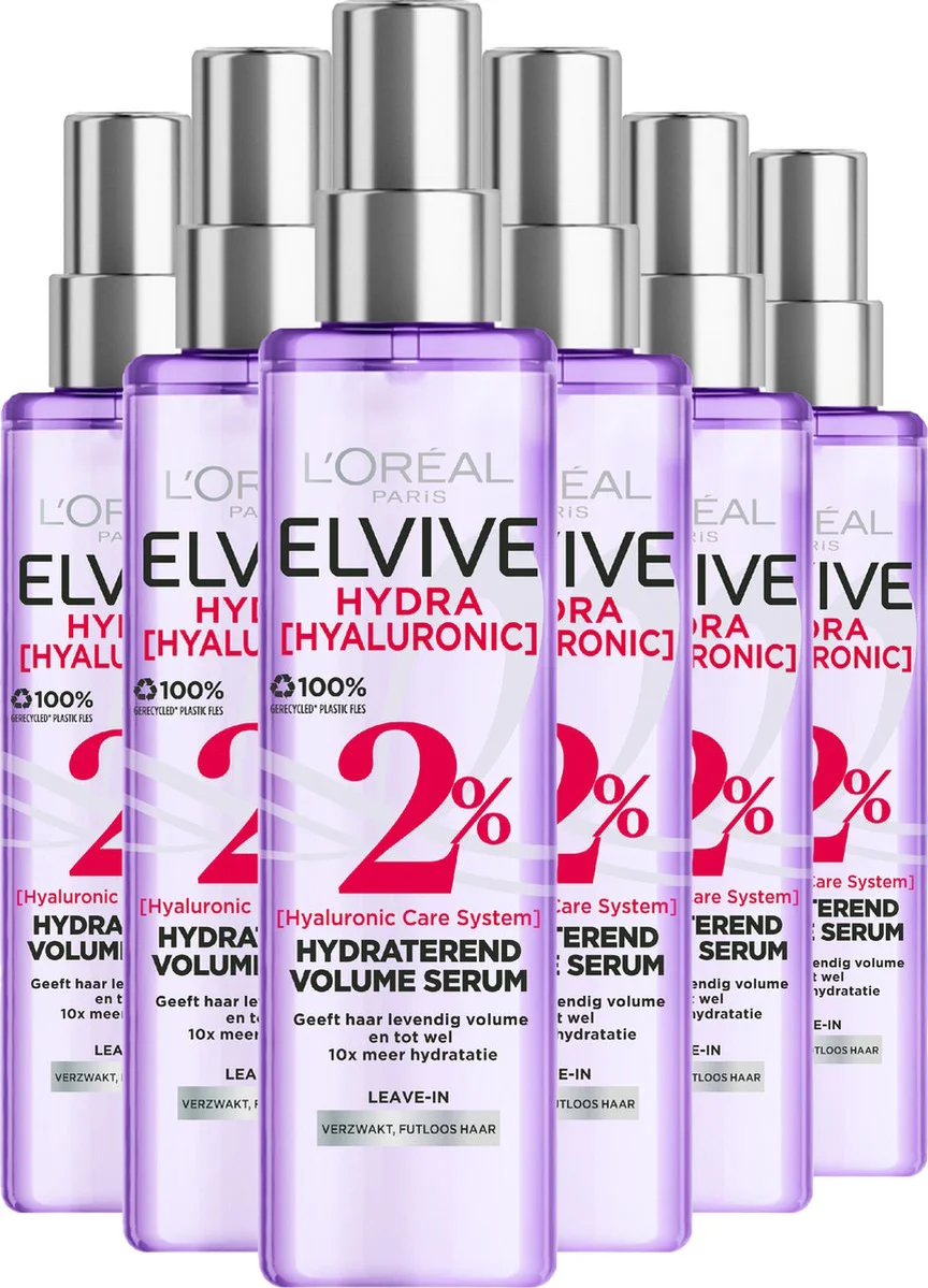6x L'Oréal Elvive Hydra Hyaluronic Leave-in Spray