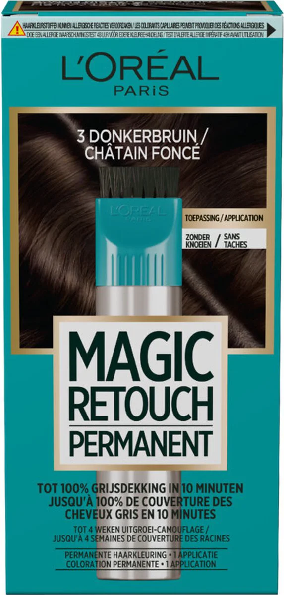 3x L'Oréal Magic Retouch Permanent 3 Donkerbruin 95 gr