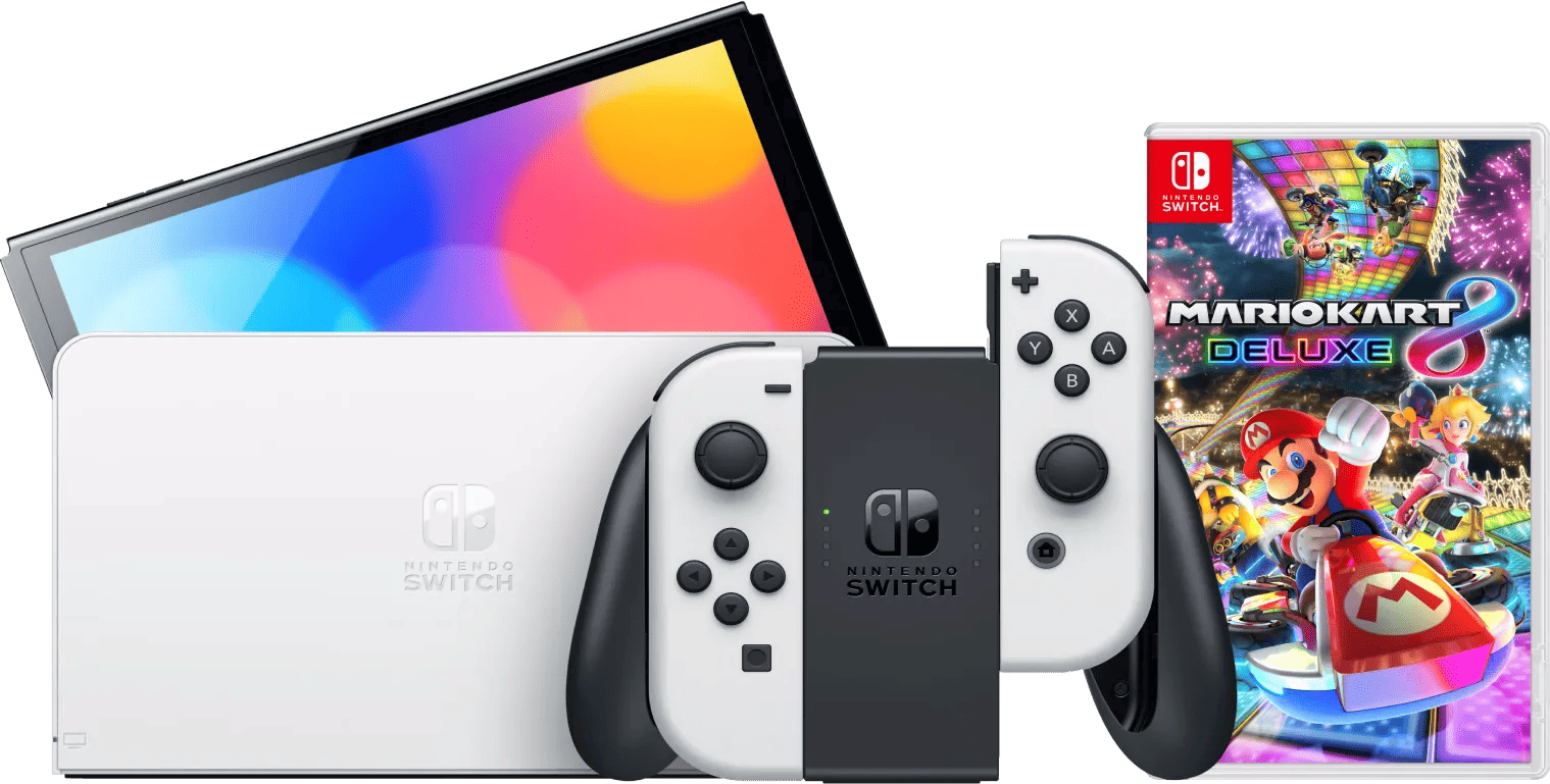 Nintendo Switch OLED Wit + Mario Kart 8 Deluxe