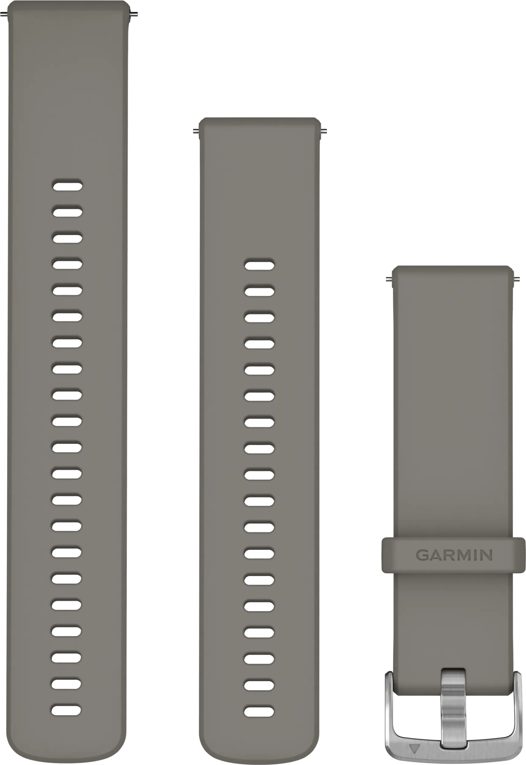 Garmin Siliconen Bandje Grijs/Zilver 22mm