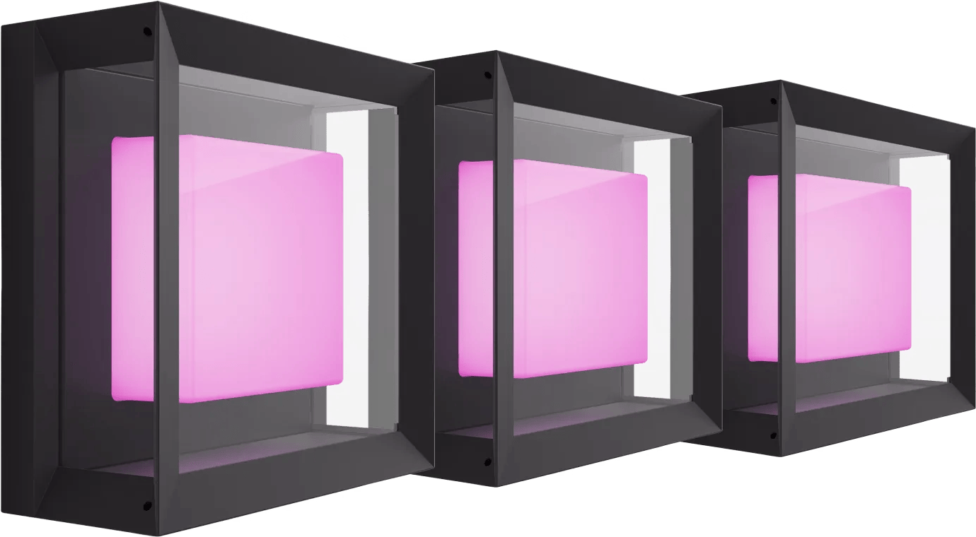 Philips Hue Econic muurlamp White and Color Zwart modern 3-pack