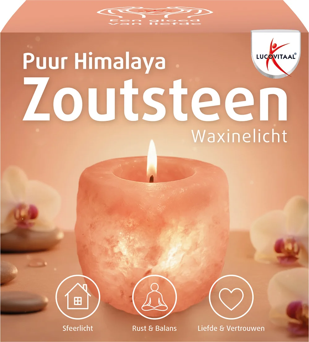 Lucovitaal Puur Himalaya Zoutsteen Waxinelicht