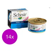 14x Schesir Kattenvoer Kitten 3-12 Tonijn - Aloe in Gelei 85 gr