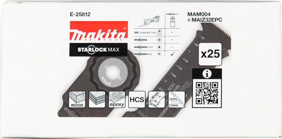 Makita E-25812 MAM004 Invalzaagblad 32x80mm hout 25 stuks