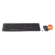 Logitech MK270 Draadloos Toetsenbord en Muis QWERTY 4-Pack