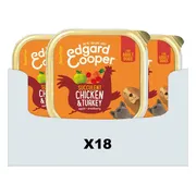 18x Edgard & Cooper Kuipje Vers Vlees Hondenvoer Kip - Kalkoen 300 gr