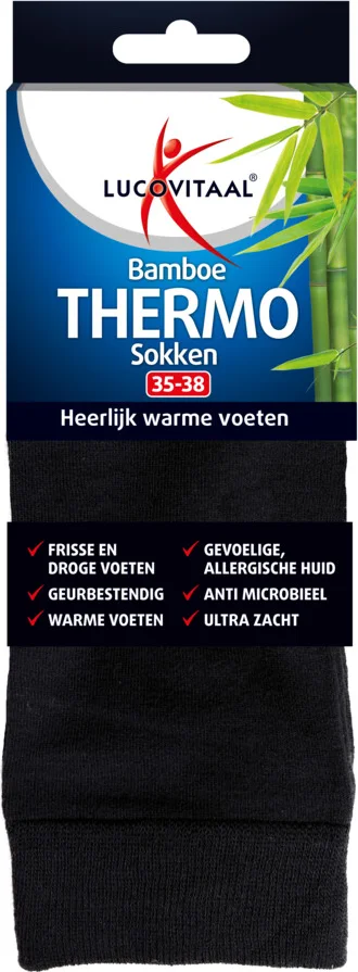 12x Lucovitaal Thermosokken Bamboe 43-46 1 paar