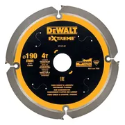 DeWALT Cirkelzaagblad voor Cementplaten | Extreme | Ø 190mm Asgat 30mm 4T - DT1472-QZ