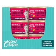 18x Edgard & Cooper Kattenvoer Senior Chunks Kip - Kalkoen 85 gr